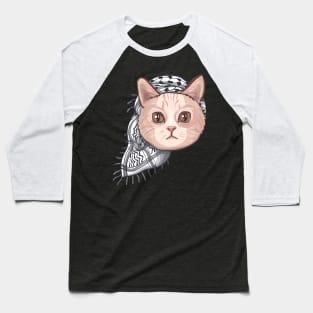 Kufiya  Brown Cat Baseball T-Shirt